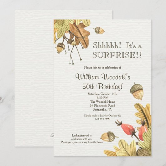 Uitnodiging voor herfstviering (Voorkant / Achterkant)