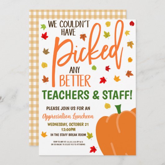 Uitnodiging voor herfstwaardering (Voorkant / Achterkant)