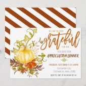 Uitnodiging voor herfstwaardering, dankbaar voor j (Voorkant / Achterkant)