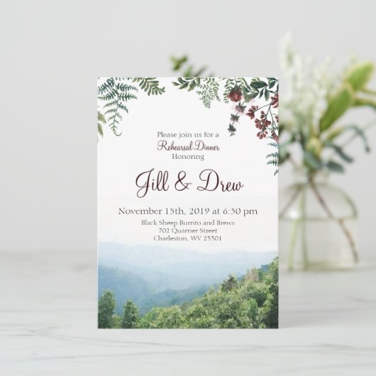 Uitnodiging voor herhalingsdiner - Herbstrouw (Staand voorkant)