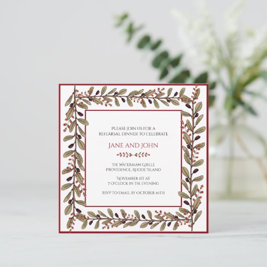 Uitnodiging voor herhalingsdiner in herfstkleuren (Staand voorkant)