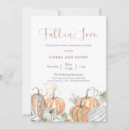 Uitnodiging voor herhalingsdiner voor de Fall In L (Voorkant)