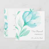 Uitnodiging voor hernieuwing van geloften met teal (Voorkant / Achterkant)