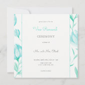 Uitnodiging voor hernieuwing van geloften met teal (Achterkant)