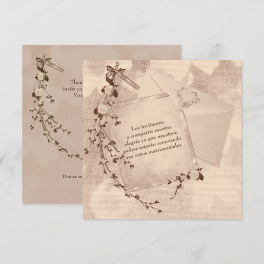 Uitnodiging voor hernieuwing van het Spaanse tekst (Voorkant / Achterkant)