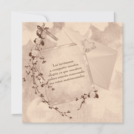 Uitnodiging voor hernieuwing van het Spaanse tekst (Voorkant)