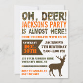 Uitnodiging voor hertenjacht op verjaardag | Camo  (Voorkant)