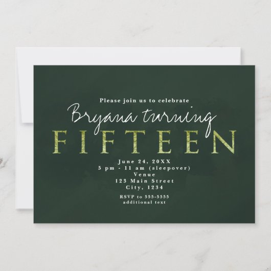 Uitnodiging voor het 15de verjaardagsfeest van Gre (Voorkant)