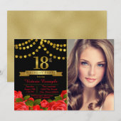 Uitnodiging voor het 18e verjaardagsfeest van Red (Voorkant / Achterkant)