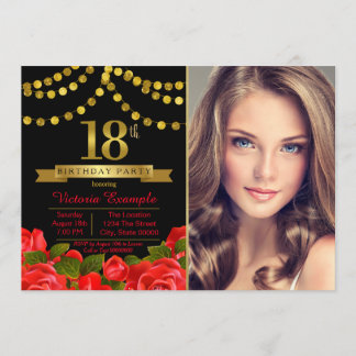 Uitnodiging voor het 18e verjaardagsfeest van Red