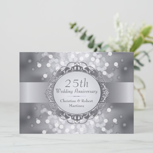 Uitnodiging voor het 25-jarig jubileumfeest van Si (Staand voorkant)