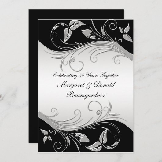 uitnodiging voor het 25e Jubileum van het huwelij (Voorkant / Achterkant)