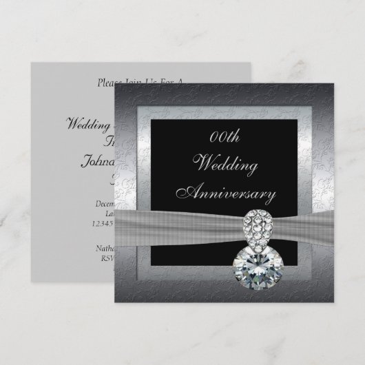 Uitnodiging voor het 25e zilveren huwelijksjubileu (Voorkant / Achterkant)