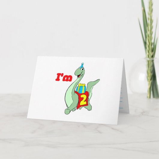 Uitnodiging voor het 2e verjaardagsfeest - Dinosau (Voorkant)