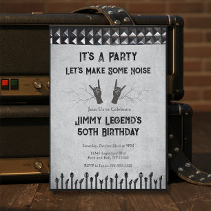 Uitnodiging voor het 50e verjaardagsfeest van Rock