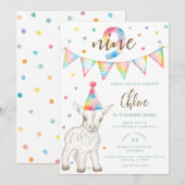 Uitnodiging voor het 9e verjaardagsfeest van Rainb (Voorkant / Achterkant)