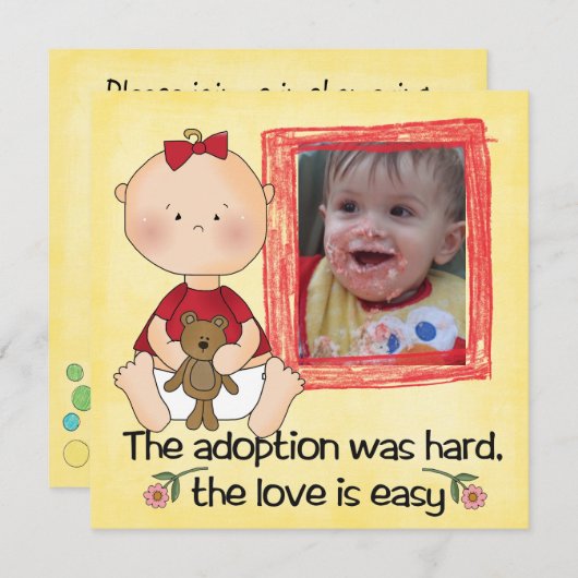 uitnodiging voor het aannemen van douche (Voorkant / Achterkant)