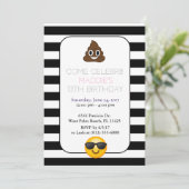 uitnodiging voor het aannemen van zwarte en witte (Staand voorkant)