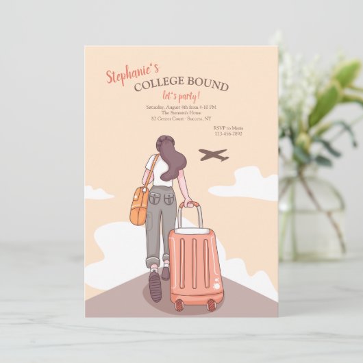 Uitnodiging voor het afscheidfeest van eindexamenk (Staand voorkant)