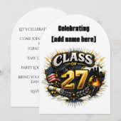 Uitnodiging voor het afstudeerfeest 2027 (Voorkant / Achterkant)