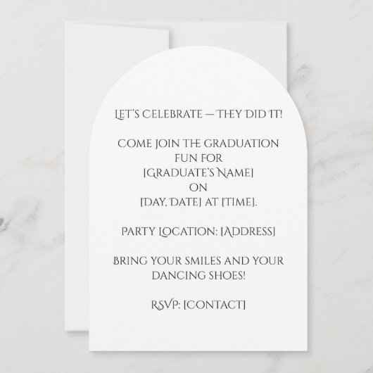 Uitnodiging voor het afstudeerfeest 2027 (Achterkant)