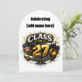 Uitnodiging voor het afstudeerfeest 2027 (Staand voorkant)