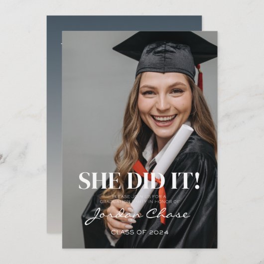 UITNODIGING VOOR HET AFSTUDEERFEEST DEED ZE (Voorkant / Achterkant)