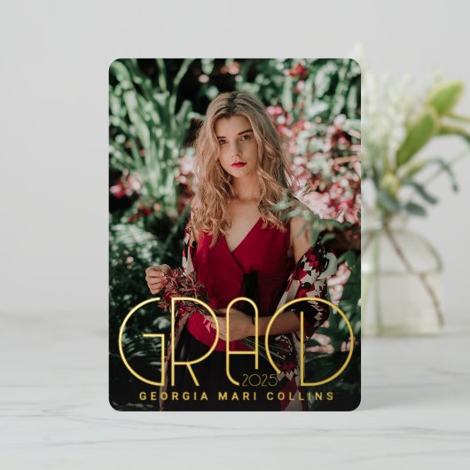 Uitnodiging voor het Afstuderen van het afgeronde  (Staand Voorkant)