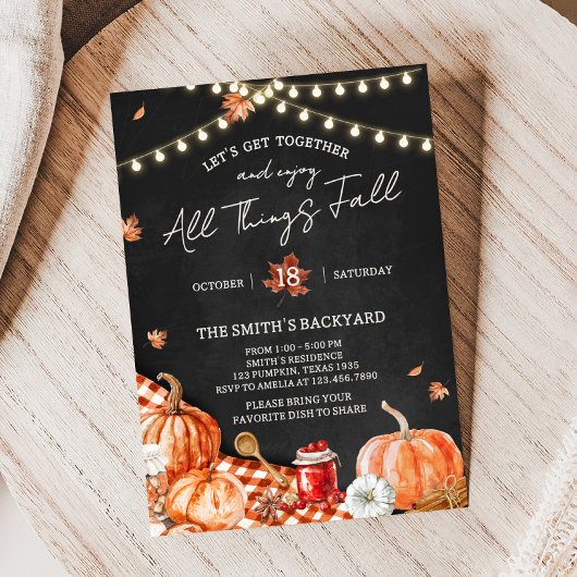 Uitnodiging voor het 'All Things Fall'-feest