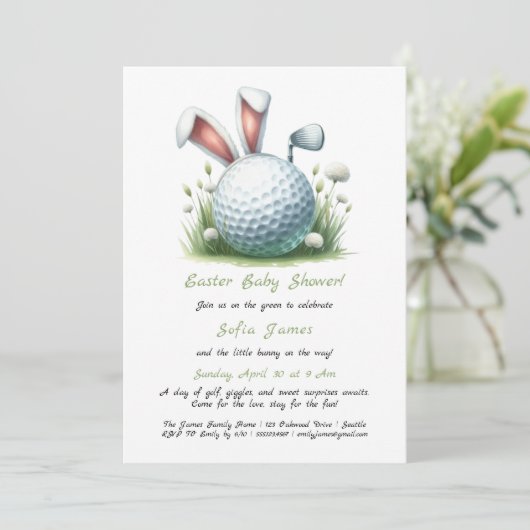 Uitnodiging voor het Baby shower (Staand voorkant)