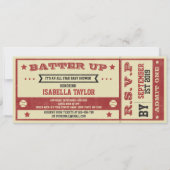 uitnodiging voor het Baby shower Baseball Ticket (Voorkant)