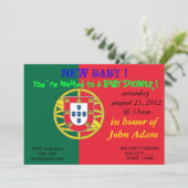 Uitnodiging voor het baby shower met de vlag van P (Staand voorkant)