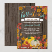 Uitnodiging voor het Baby shower Rustische Herfst (Voorkant / Achterkant)