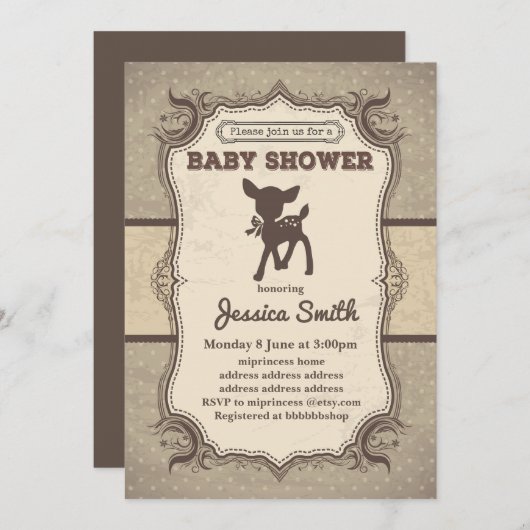  uitnodiging voor het BABY SHOWER - speelgoed in d (Voorkant / Achterkant)