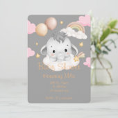 UITNODIGING VOOR HET BABY SHOWER VAN DE OLIFANT (Staand voorkant)