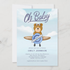 Uitnodiging voor het Baby shower van de teddybeer
