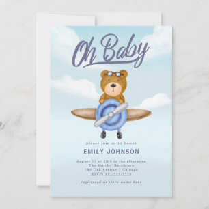 Uitnodiging voor het Baby shower van de teddybeer