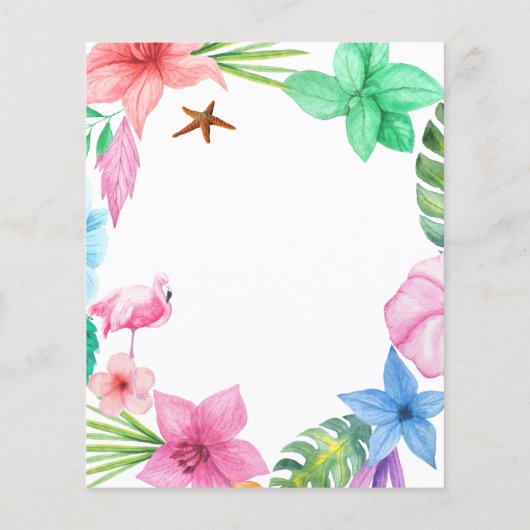 Uitnodiging voor het baby shower van de zomertropi (Achterkant)