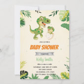 uitnodiging voor het baby shower van dinosaur (Voorkant)