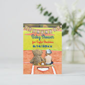 Uitnodiging voor het Baby shower van een honkbaljo (Staand voorkant)