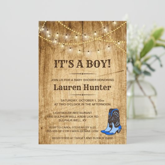 Uitnodiging voor het Baby shower van het land (Staand voorkant)