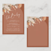 uitnodiging voor het baby shower van terracotta (Voorkant / Achterkant)