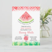 uitnodiging voor het baby shower van watermeloenen (Staand voorkant)