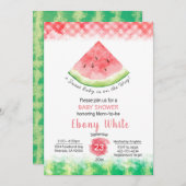 uitnodiging voor het baby shower van watermeloenen (Voorkant / Achterkant)