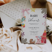 Uitnodiging voor het Baby shower voor schattige di