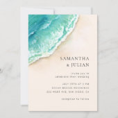 Uitnodiging voor het beach Wedding, Zee Ocean Wedd (Voorkant)