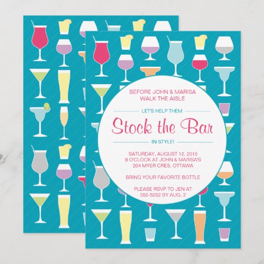 Uitnodiging voor het bevoorraden van de bar in bla (Voorkant / Achterkant)