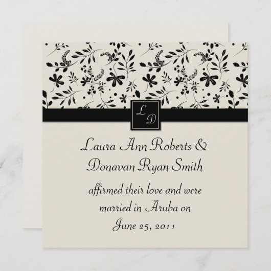 Uitnodiging voor het binden van een zwart en een C (Voorkant / Achterkant)