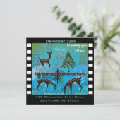 Uitnodiging voor het Blue Moonlight Deerfest Kerst (Staand voorkant)