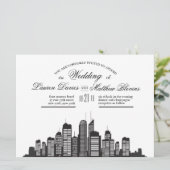 uitnodiging voor het bruiloft in new york (Staand voorkant)